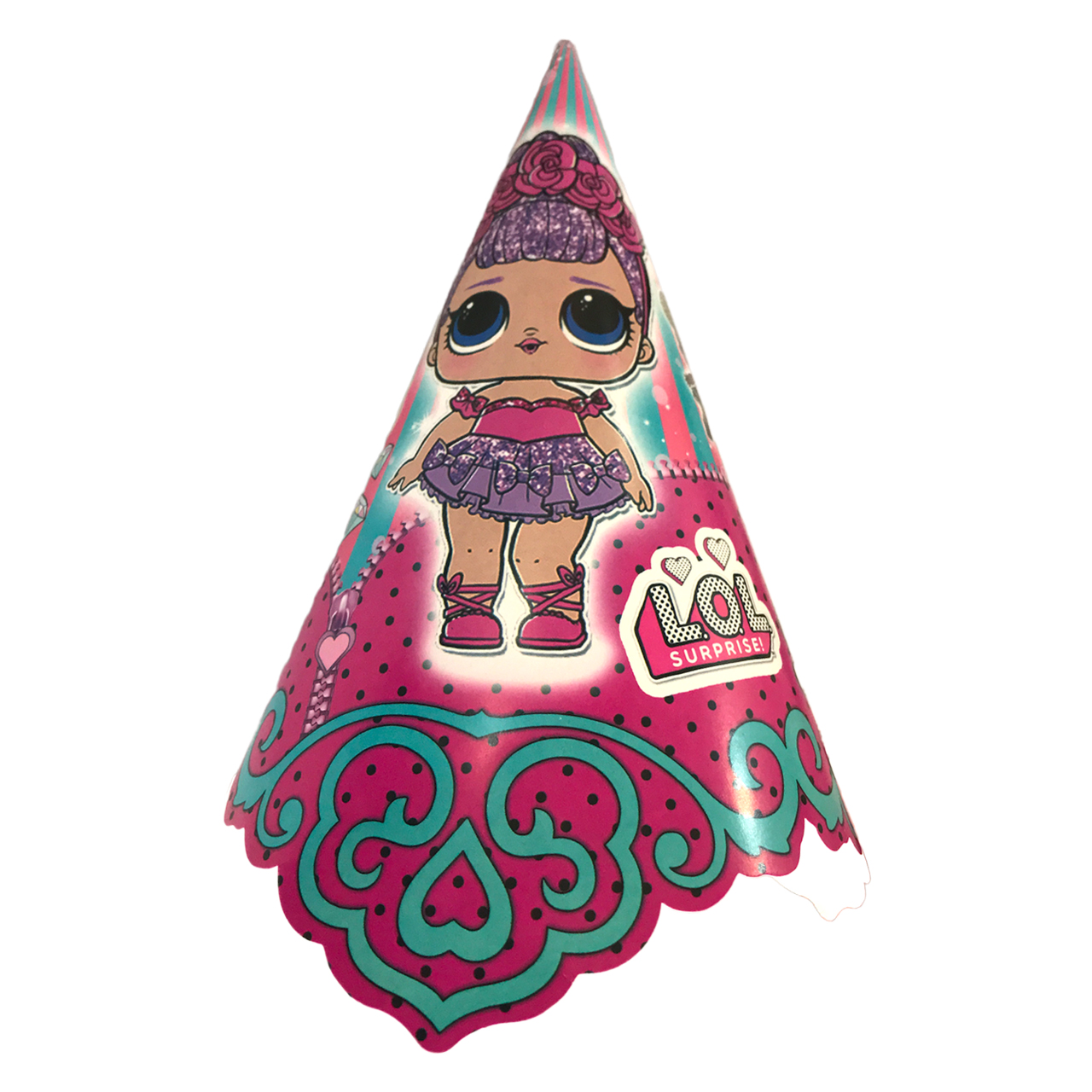 کلاه تولد مسترتم طرح ال او ال بسته 6 عددی