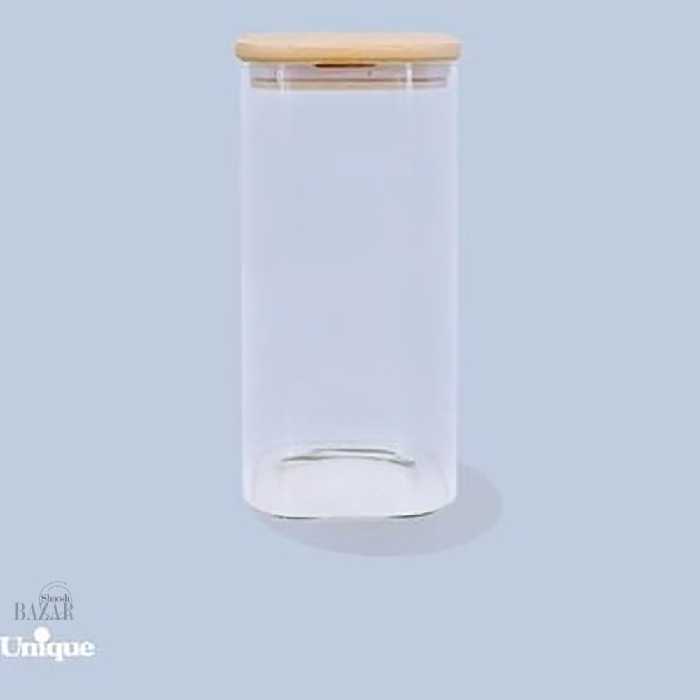 بانکه شیشه ای در چوبی مربع 17 سانت یونیک کد 1762