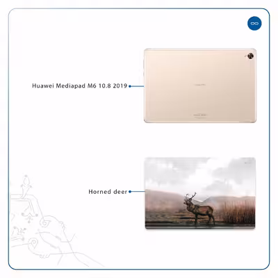 برچسب پوششی ماهوت مدل Horned Deer مناسب برای تبلت هوآوی Mediapad M6 10.8 2019