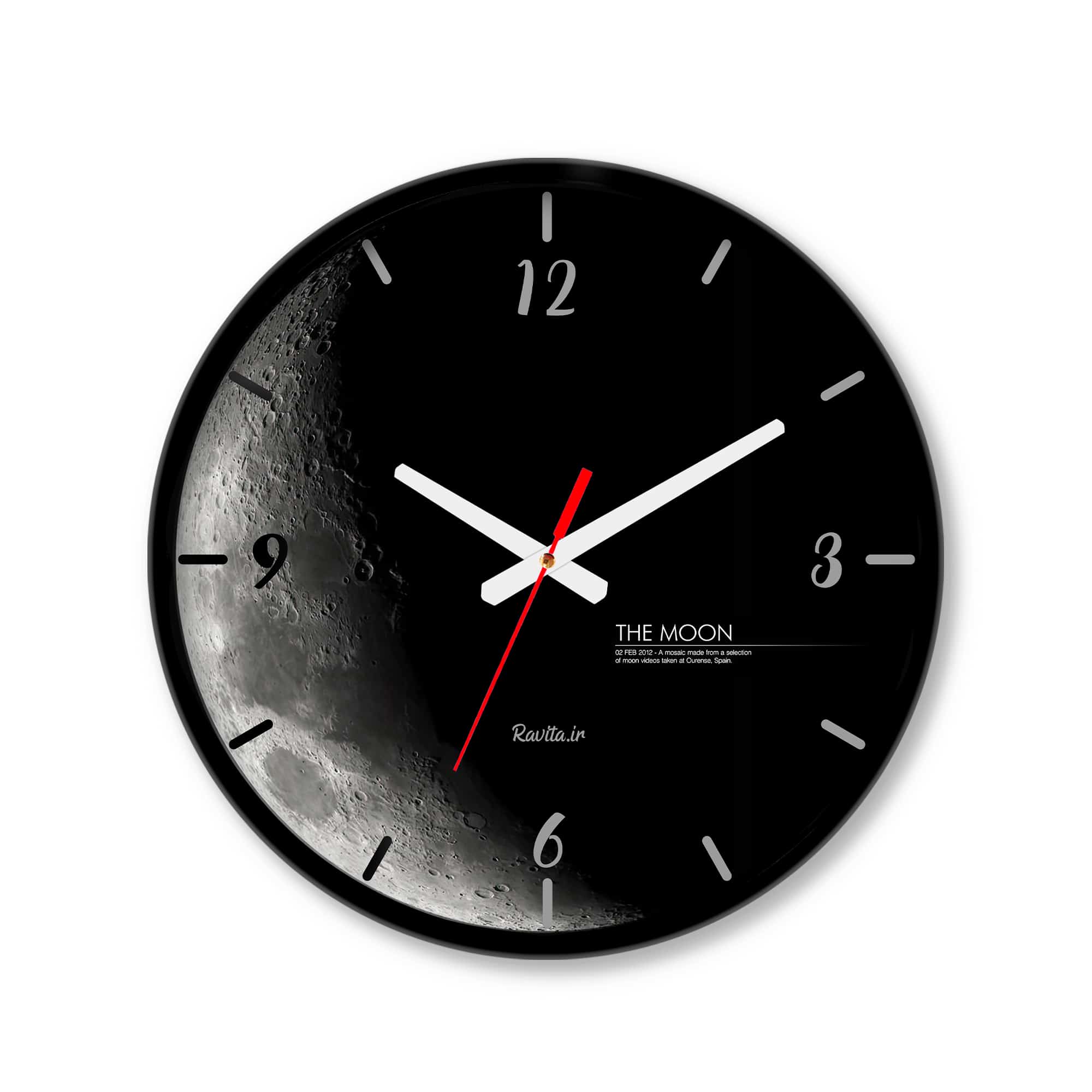 ساعت دیواری کوچک راویتا طرح ماه کد 3630