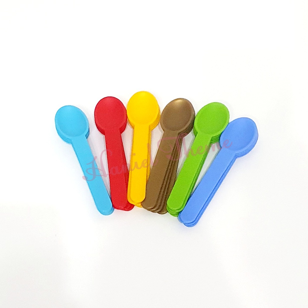 قاشق های یکبارمصرف6 تایی رنگی رنگی بچگانه بسیار با کیفیت