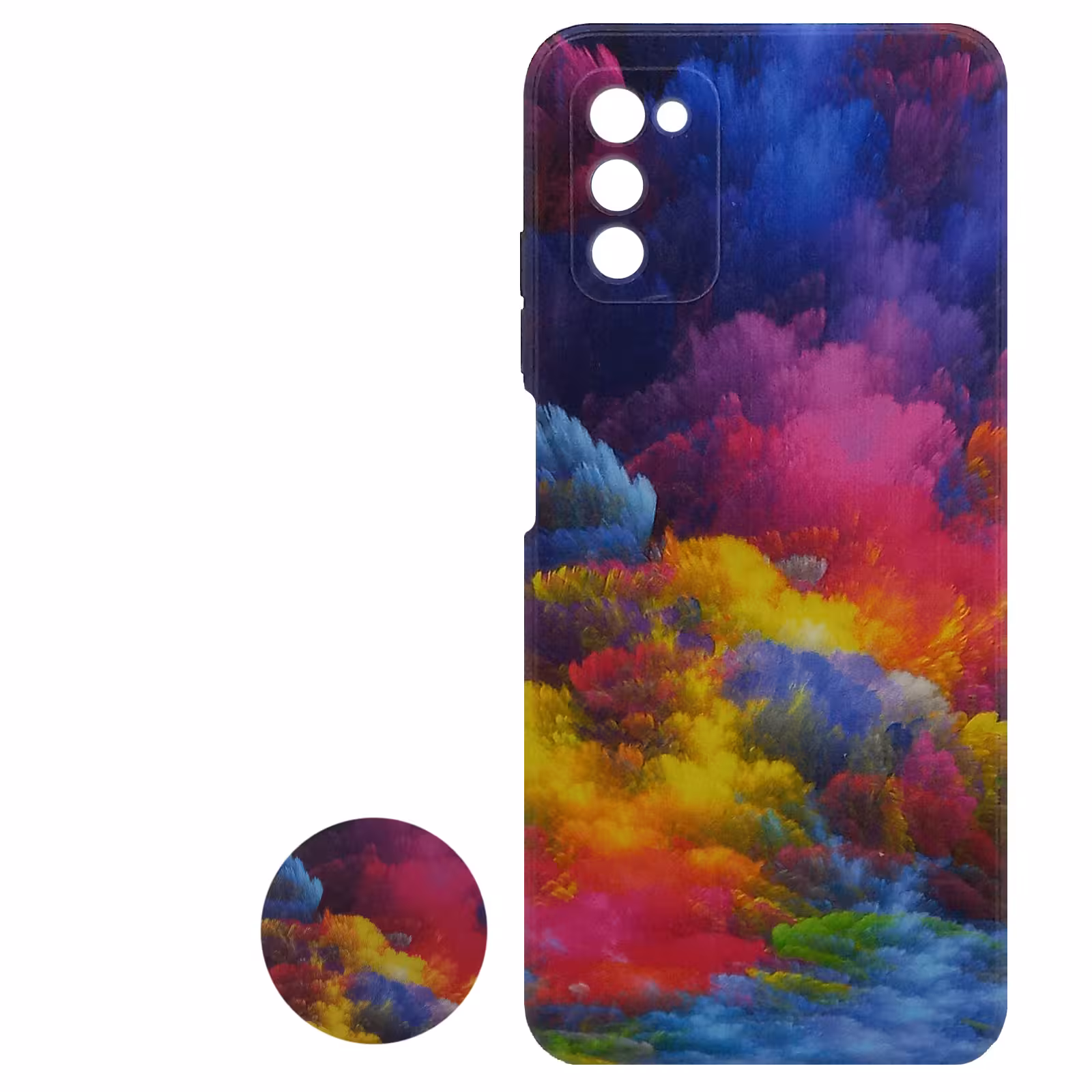 کاور مدل B0989 مناسب برای گوشی موبایل سامسونگ Galaxy A03s به همراه پاپ سوکت