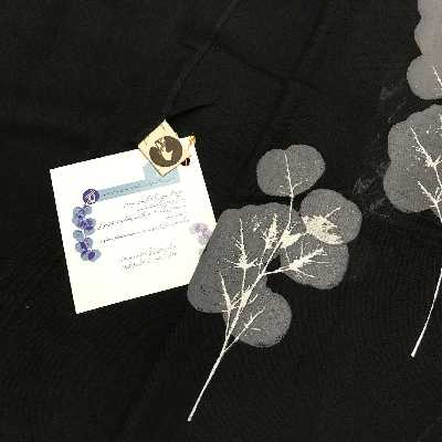 دستمال سر و گردن گدار مدل اکالپتوس رنگ مشکی