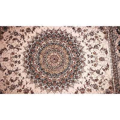 فرش ماشینی زمرد مشهد مدل CRM008 زمینه کرم