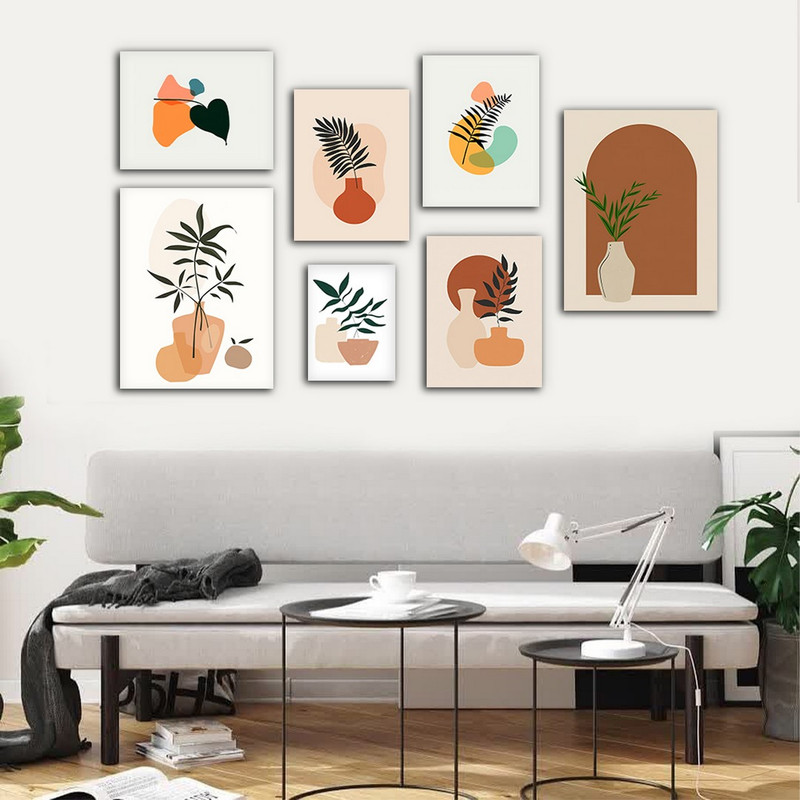 تابلو شاسی دنیای قابطرح دکوراتیو مینیمال آرت مدل SH-650 مجموعه 7 عددی | دنیای قاب