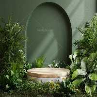 بک دراپ عکاسی محصول با برگ سبز | گرافیک با طعم تربچه