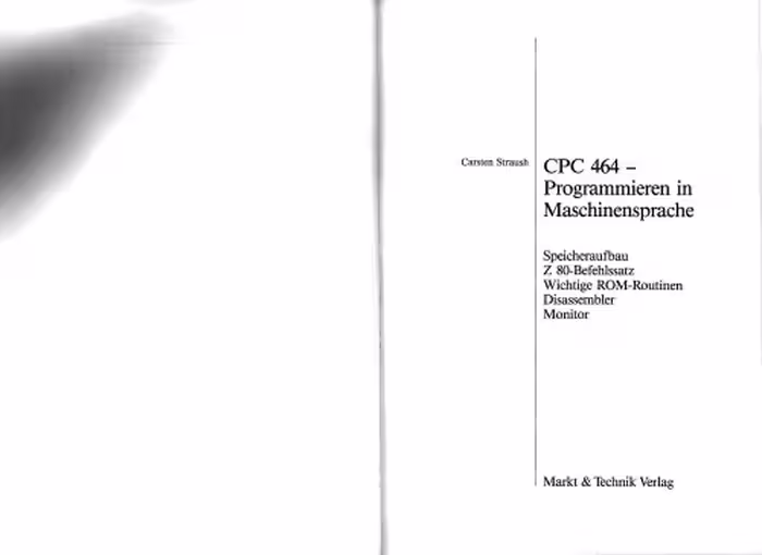 خرید و دانلود نسخه کامل کتاب CPC 464 - Programmieren in Maschinensprache