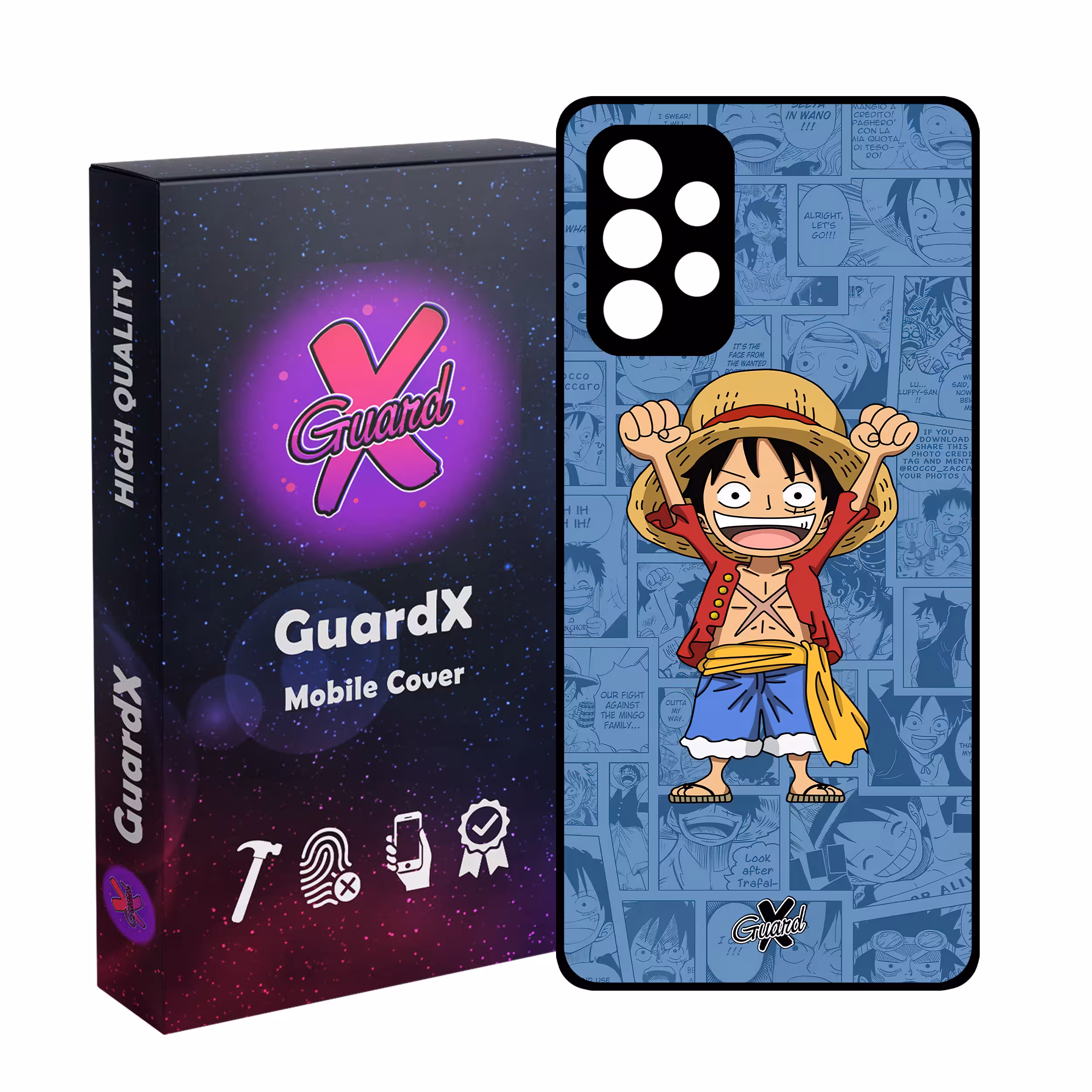 کاور گارد ایکس طرح One Piece Luffy Anime مدل Glass10464 مناسب برای گوشی موبایل سامسونگ Galaxy A72
