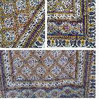 رومیزی مستطیل 60 در 120 سانت رانر قلمکار صادراتی زرد