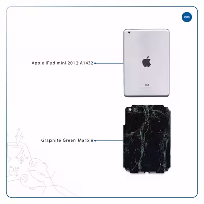 برچسب پوششی ماهوت مدل Graphite-Green-Marble مناسب برای تبلت اپل iPad mini 2012 A1432