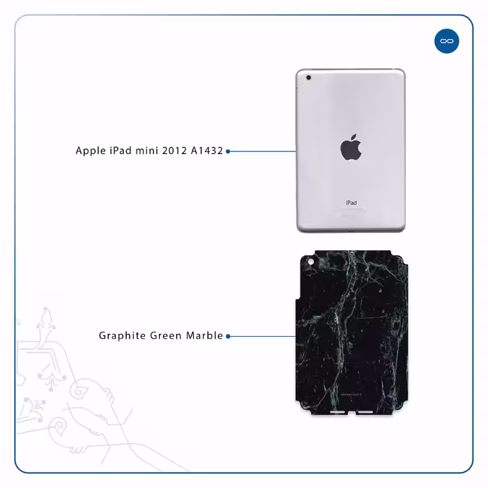 برچسب پوششی ماهوت مدل Graphite-Green-Marble مناسب برای تبلت اپل iPad mini 2012 A1432