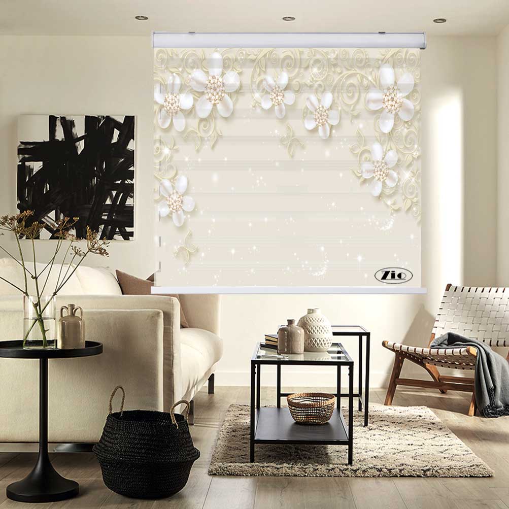 پرده زبرا زیو کد 3D1313 سایز 150x150 سانتی متر