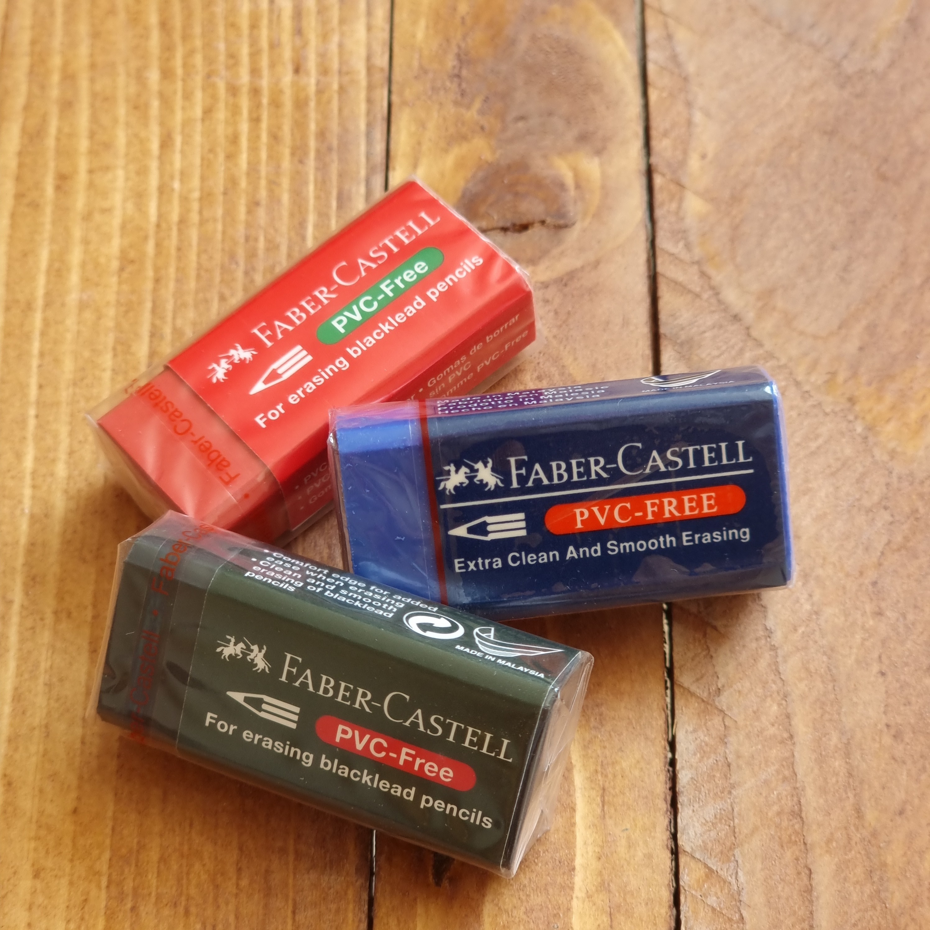 پاک کن فابر کاستل آبی قرمز مشکی مدل PVC Free پاکن Faber Castell