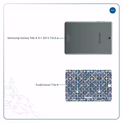 برچسب پوششی ماهوت مدل Iran-Tile1 مناسب برای تبلت سامسونگ Galaxy Tab A 9.7 2015 T555