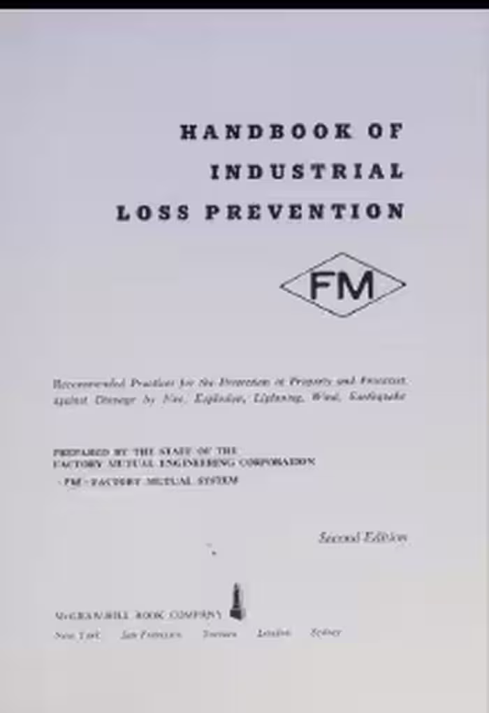 خرید و دانلود نسخه کامل کتاب Handbook of Industrial Loss Prevention: Recommended Practices for the Protection of Property and Processes Against Damage by Fire, Explosion, Lightning, Wind, Earthquake (2nd Edition) - Pdf