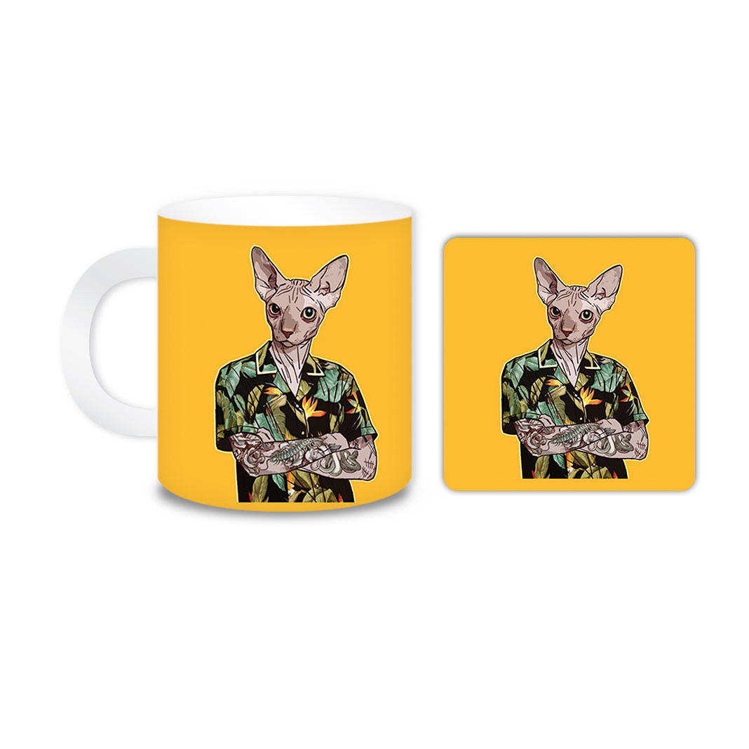 ماگ مدل سگ کد 479 به همراه زیر لیوانی