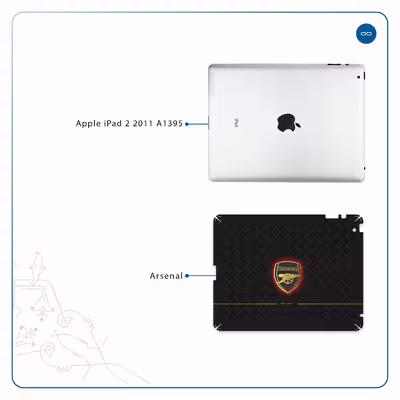 برچسب پوششی ماهوت مدل Arsenal مناسب برای تبلت اپل iPad 2 2011 A1395