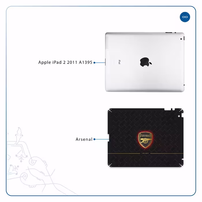 برچسب پوششی ماهوت مدل Arsenal مناسب برای تبلت اپل iPad 2 2011 A1395
