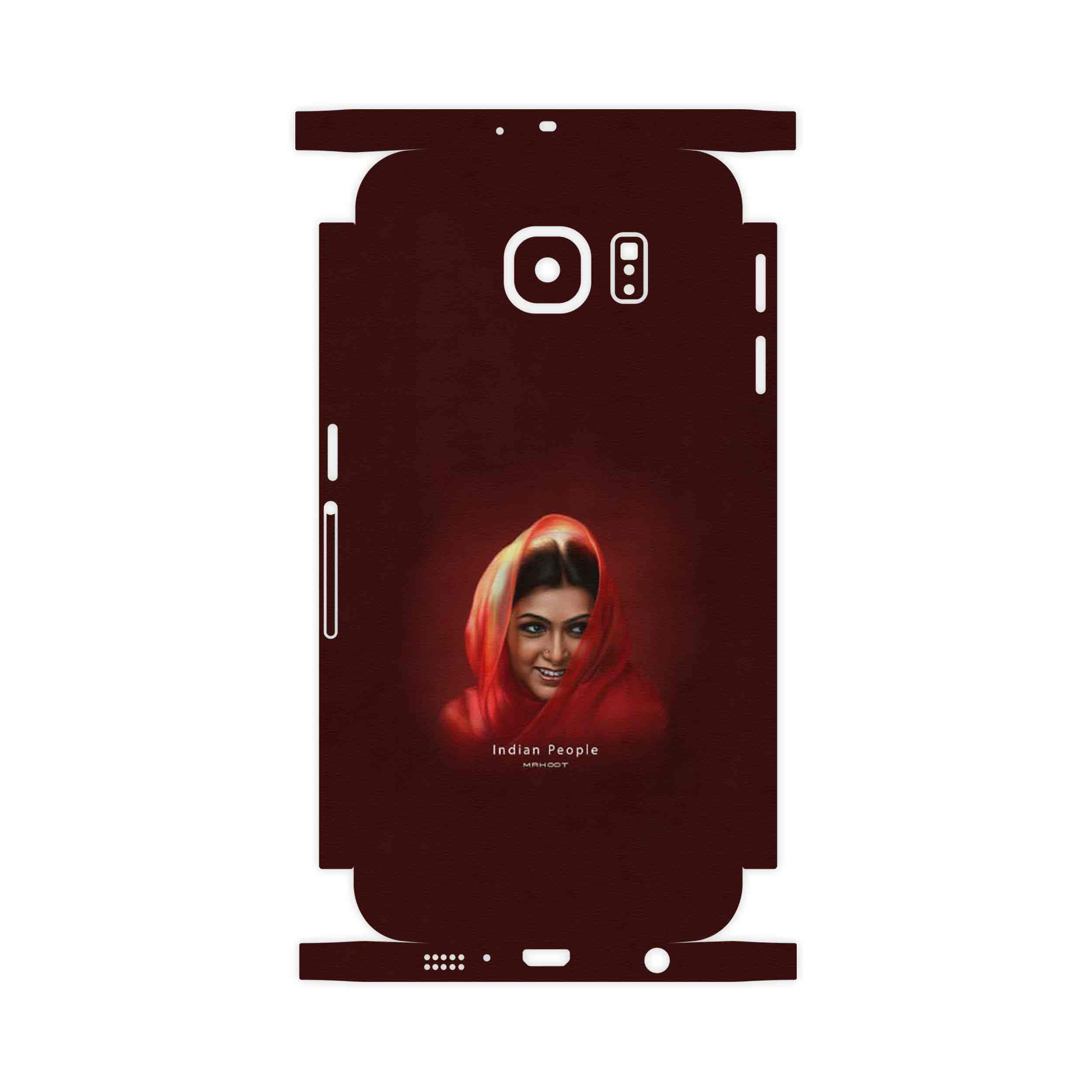 برچسب پوششی ماهوت مدل Portrait of an Indian Woman-FullSkin مناسب برای گوشی موبایل سامسونگ Galaxy S6 Edge