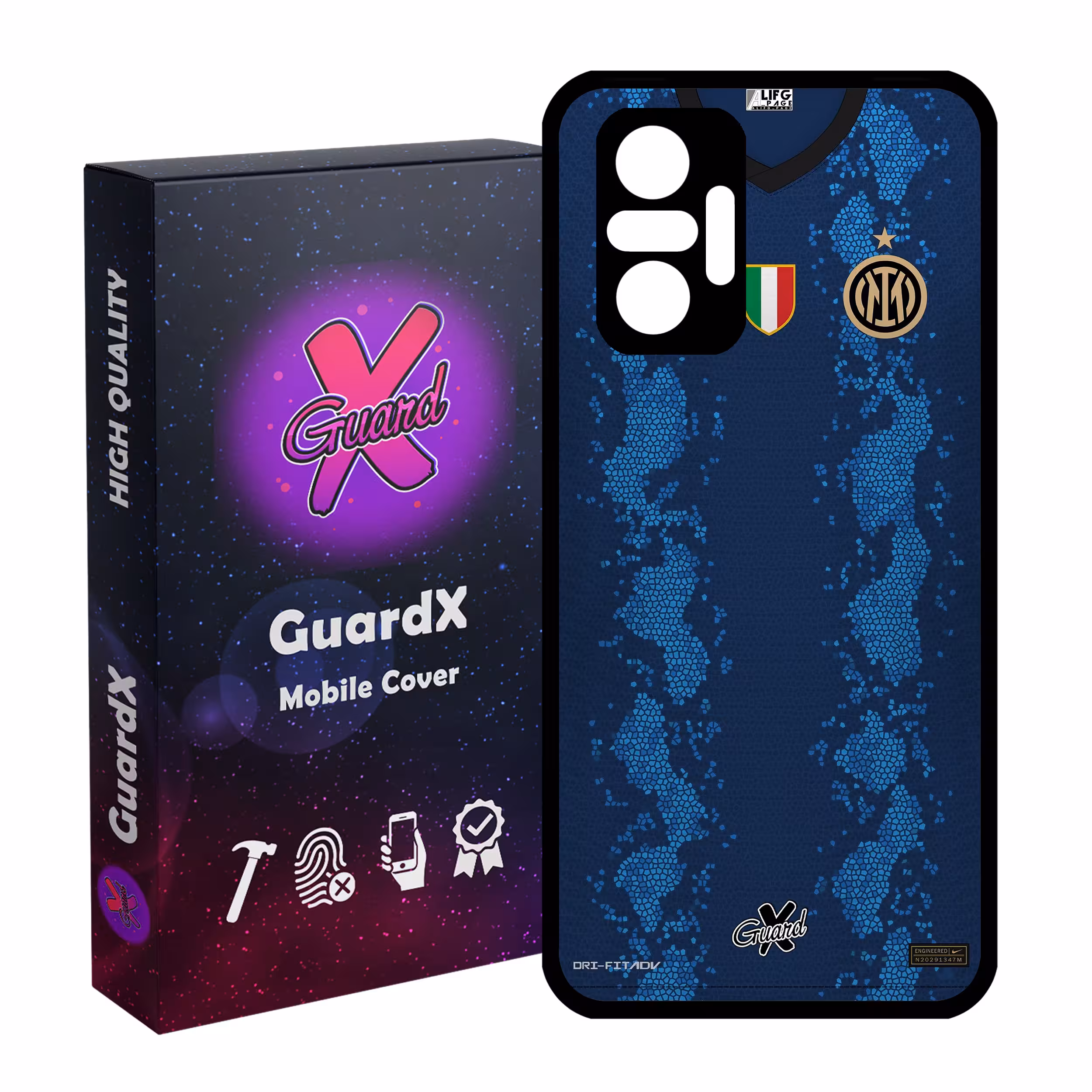 کاور گارد ایکس طرح Inter Milan مدل Glass10400 مناسب برای گوشی موبایل شیائومی Redmi Note 10 Pro / Note 10 Pro Max