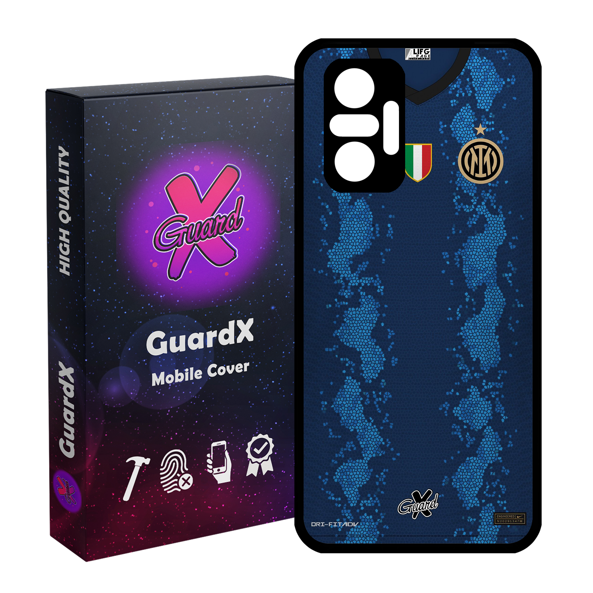 کاور گارد ایکس طرح Inter Milan مدل Glass10400 مناسب برای گوشی موبایل شیائومی Redmi Note 10 Pro / Note 10 Pro Max