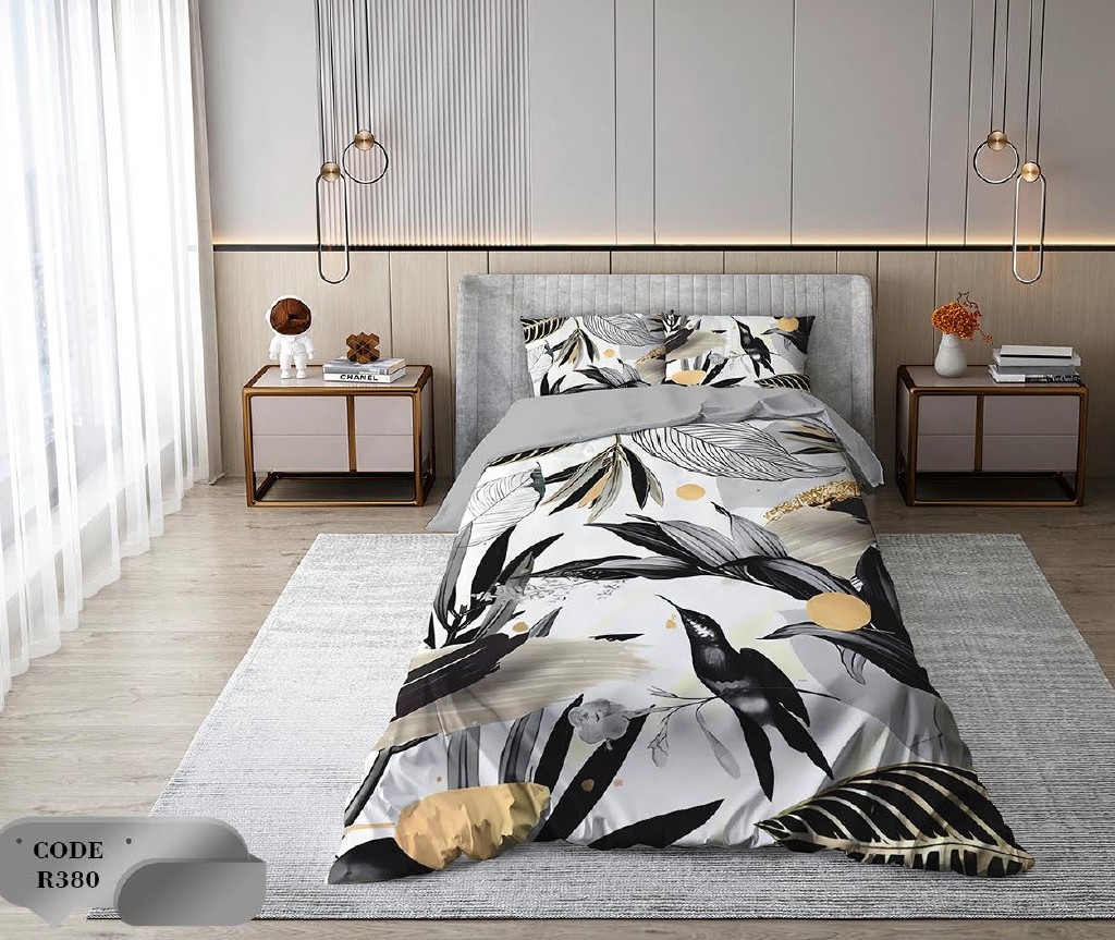 سرویس روتختی 2 نفره 6 تکه ابعاد 2.25 ×2.35 کشدار ضد حساسیت و عرق کد R380 | ست خواب و ست روتختی