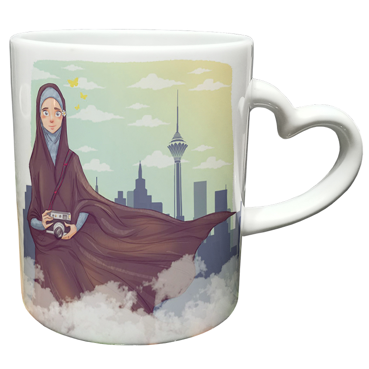 ماگ مدل دسته قلبی طرح عاشقانه کد 306