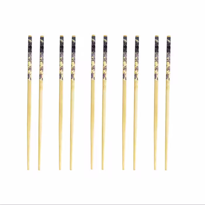 چاپستیک چوبی بامبو طرح تجارت ( چوب غذاخوری ) بسته 10 عددی (5 جفت) کد Gw51001024