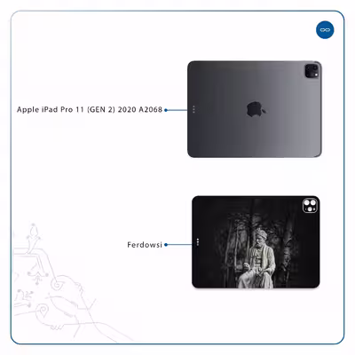 برچسب پوششی ماهوت مدل Ferdowsi-Logo مناسب برای تبلت اپل iPad Pro 11 (GEN 2) 2020 A2068
