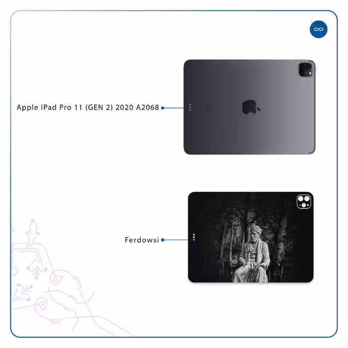 برچسب پوششی ماهوت مدل Ferdowsi-Logo مناسب برای تبلت اپل iPad Pro 11 (GEN 2) 2020 A2068