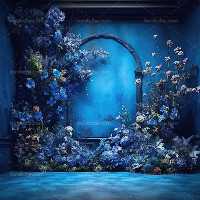 بک دراپ عکاسی با گل های آبی | گرافیک با طعم تربچه