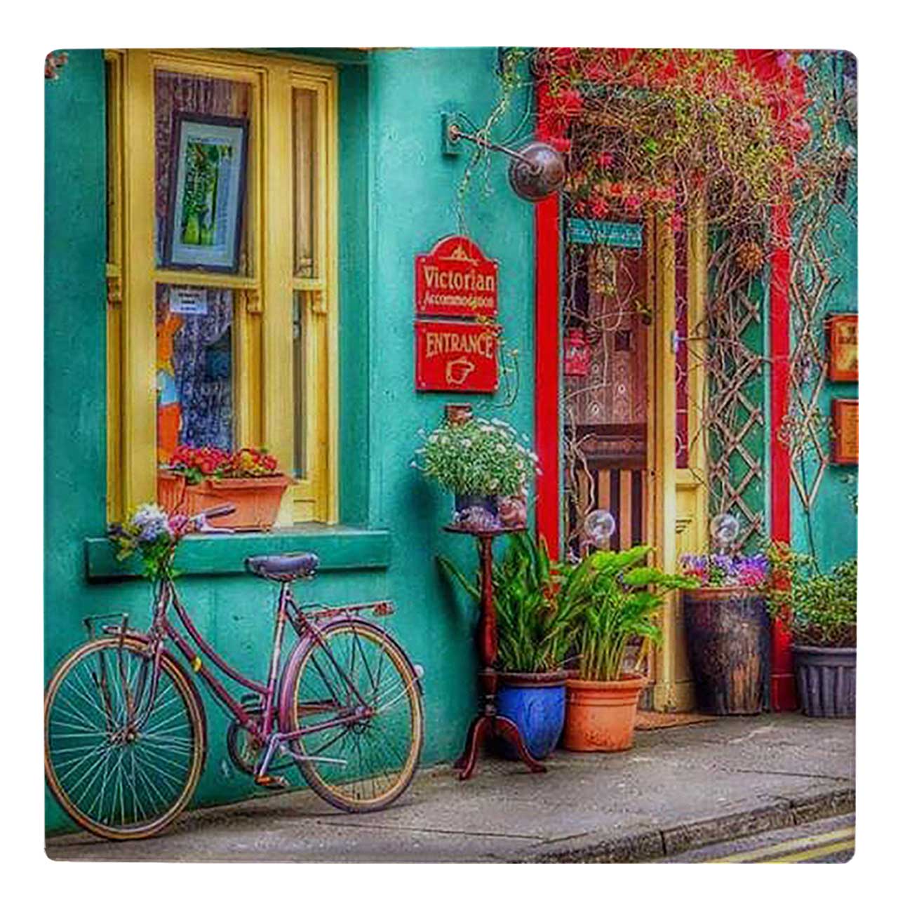  کاشی کارنیلا طرح دوچرخه و دیوار کوچه کد wk322