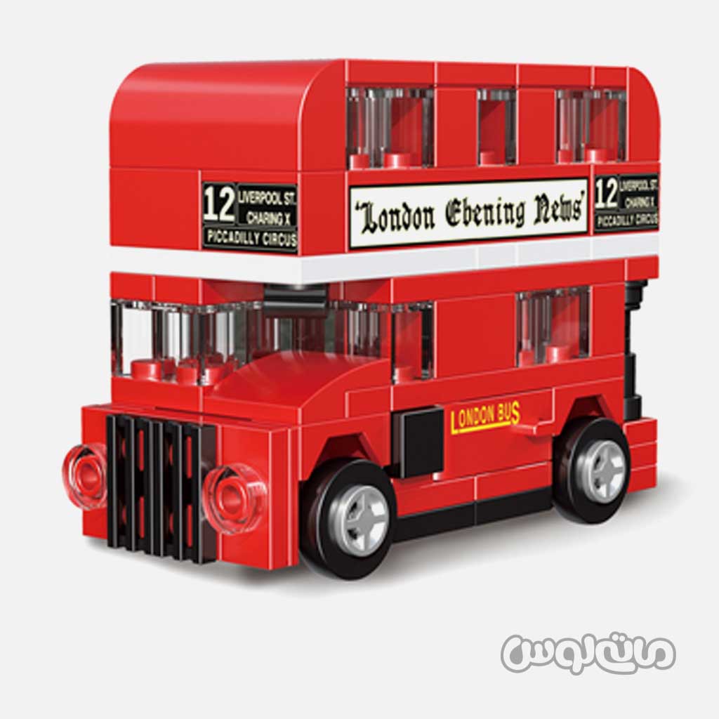 اسباب بازی اتوبوس لندن عقب کش 94 قطعه دکول

