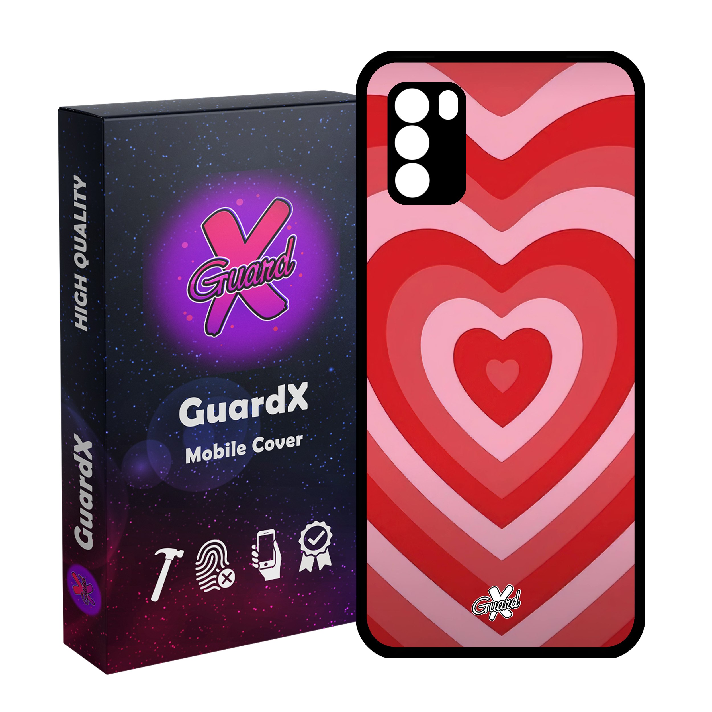 کاور گارد ایکس طرح قلب مدل Glass10511 مناسب برای گوشی موبایل شیائومی Poco M3