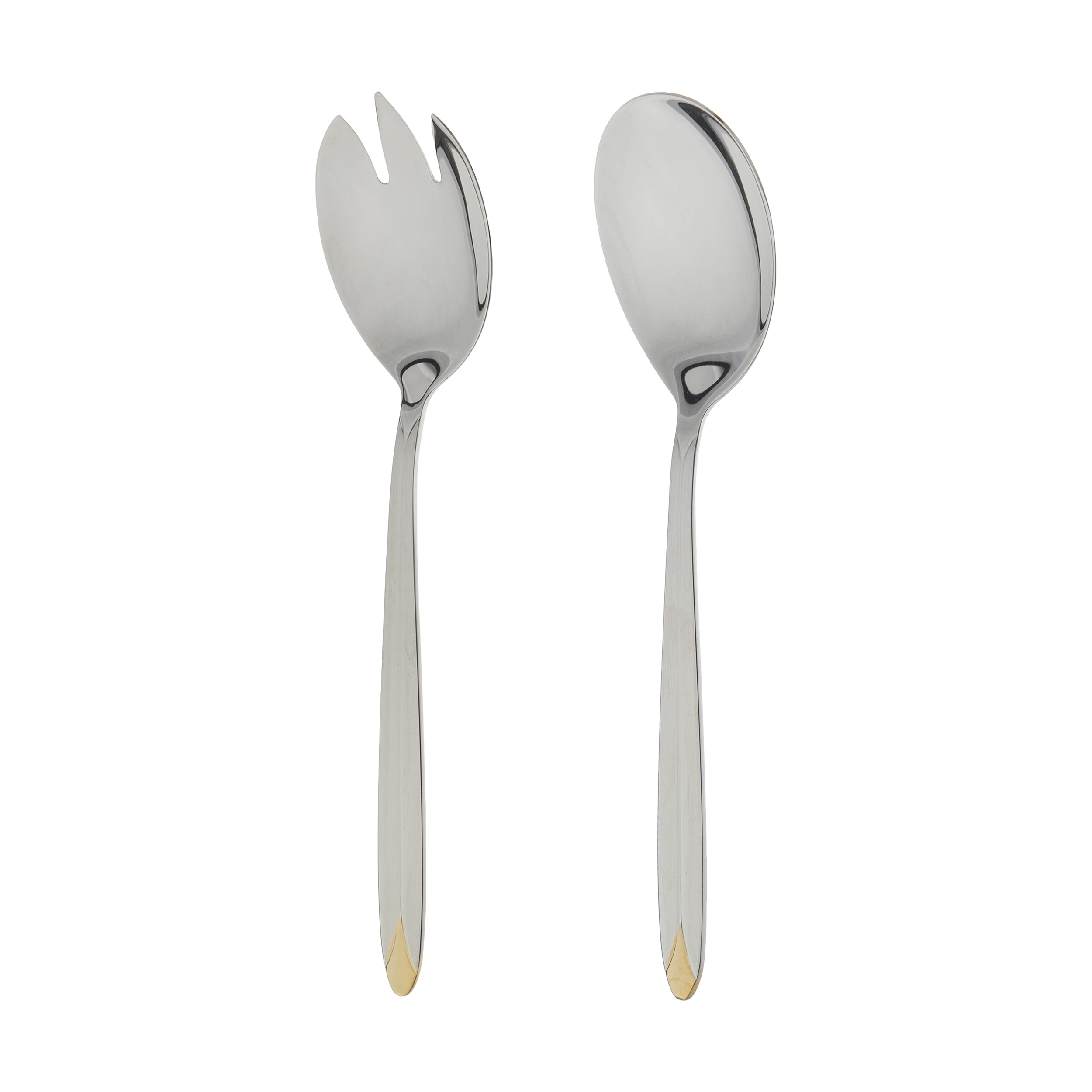 قاشق و چنگال سرو سالاد ناب استیل مدل پالرمو کد SZ-300-01