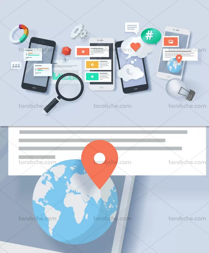 وکتور مفهمی رسانه و فضای مجازی | گرافیک با طعم تربچه