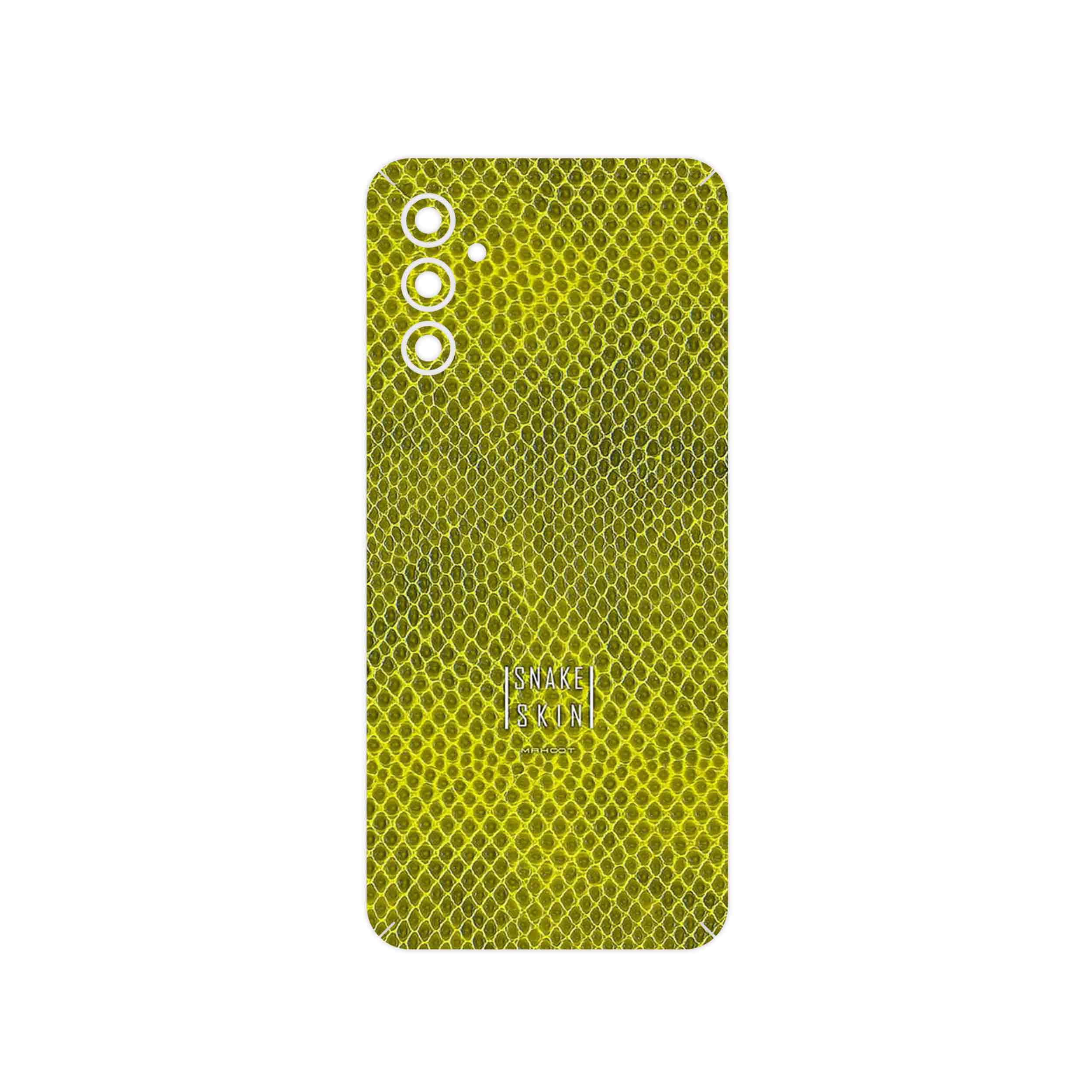 برچسب پوششی ماهوت مدل Yellow Snake Skin مناسب برای گوشی موبایل سامسونگ Galaxy M13 (India)