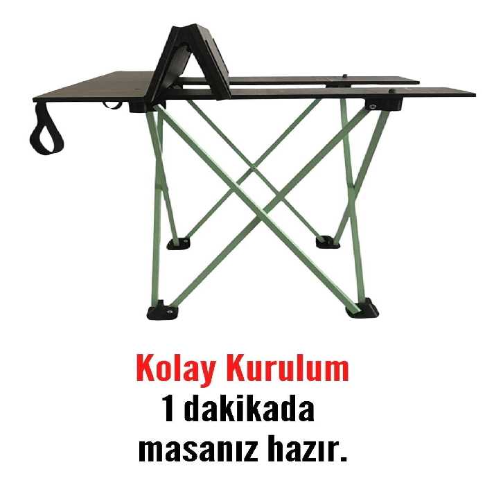 میز کمپ مشکی سیاه کمپینگ جدول 52 50 سانتی متر اردوگاه تاشو قابل حمل OverPazar