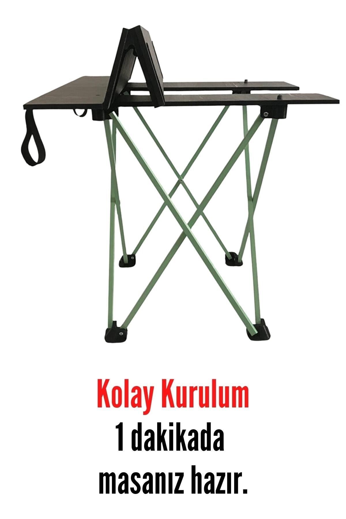 میز کمپ مشکی سیاه کمپینگ جدول 52 50 سانتی متر اردوگاه تاشو قابل حمل OverPazar