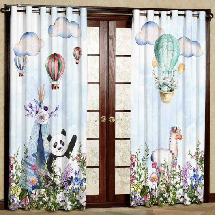 پرده مدل پاندا چاپی هازان پانچی کد 508 سایز 200x140 سانتی متر