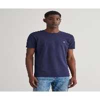 تی شرت آبی مردانه آرم یقه دوچرخه سواری SLIM FIT Gant