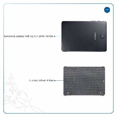 برچسب پوششی ماهوت مدل Glossy-Silver-Fiber مناسب برای تبلت سامسونگ Galaxy Tab S2 9.7 2016 T813N