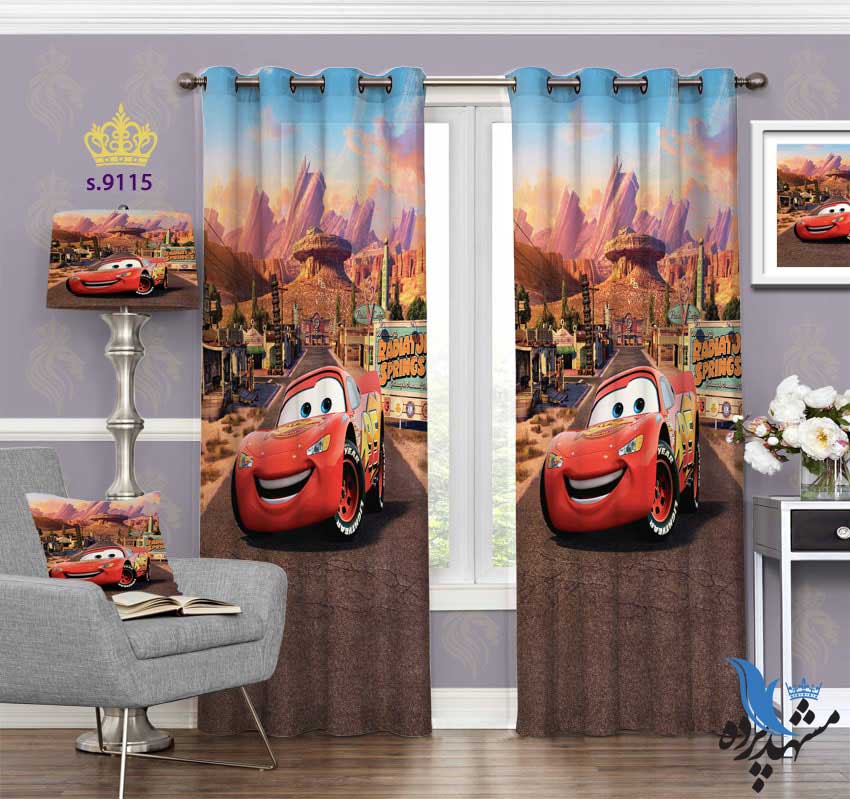پرده پانچ کودک طرح کارتون ماشین ها کد S9115