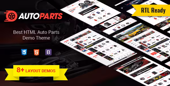 دانلود قالب اچ تی ام ال AutoParts راستچین