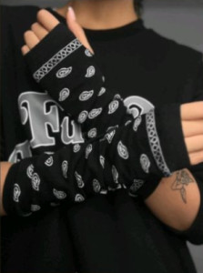 ساقدست بته جقه مشکی انگشتی نخ پنبه فری سایز