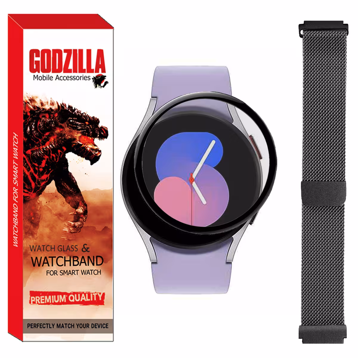 محافظ صفحه نمایش گودزیلا مدل GS-MLS مناسب برای ساعت هوشمند سامسونگ Watch 5 44mm به همراه بند