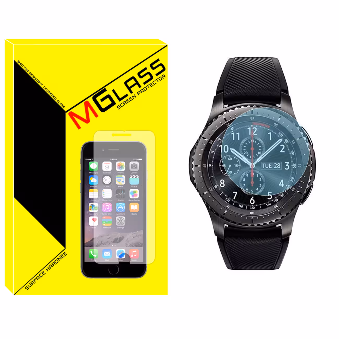 محافظ صفحه نمایش شیشه‌ای ام گلس مدل SH-MG مناسب برای ساعت هوشمند سامسونگ GALAXY  Watch Gear S3