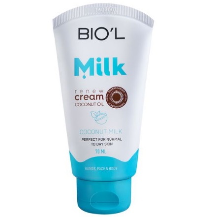 بیول کرم مرطوب کننده حاوی پروتئین شیر و روغن نارگیل پوست معمولی و خشک 70 میل COCONUT MILK
