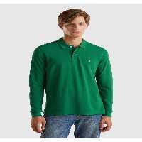 تی شرت یقه پولو سبز مردانه آستین بلند United Colors of Benetton