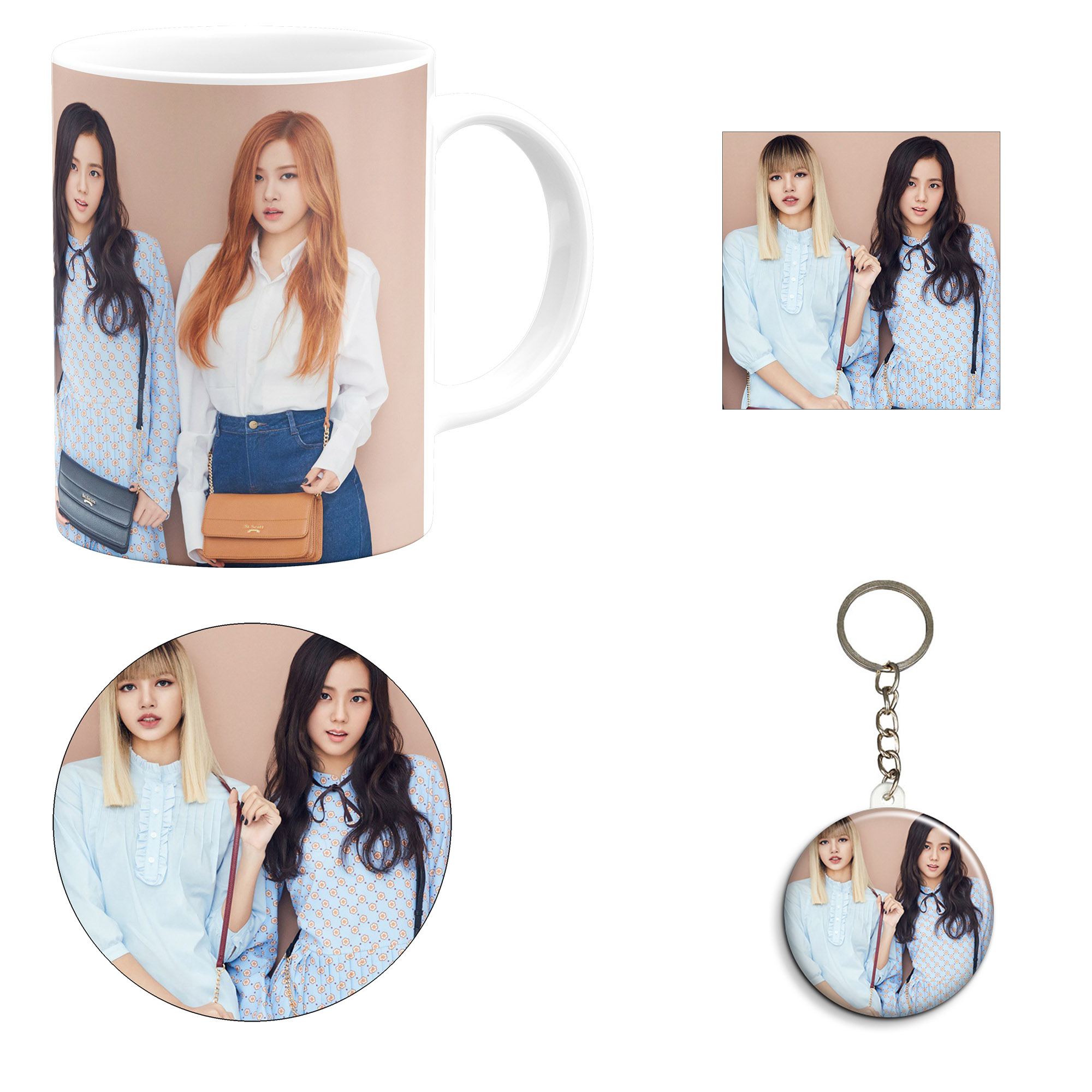 ست هدیه ماگ مدل گروه موسیقی بلک پینک طرح black pink کد M10